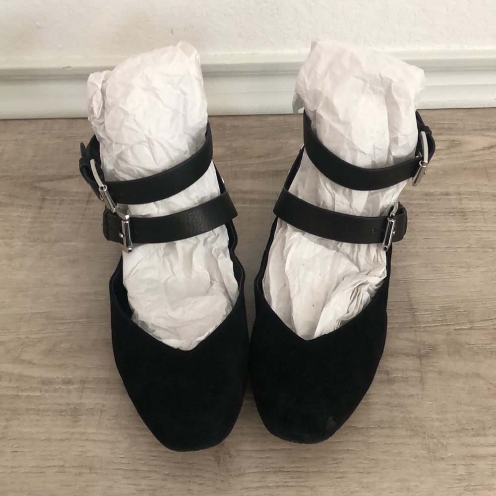 Rebecca Minkoff, Sz 10, Black, Leather and Suede, studded Ballet Flats